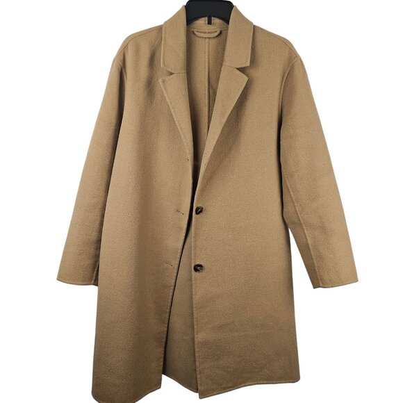 Womens 2 Business Casual Fall Winter Harvest Office Overcoat Tan & Other Stories - Picture 2 of 11